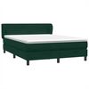 vidaXL Giroletto a Molle con Materasso Verde Scuro 160x220 cm Velluto