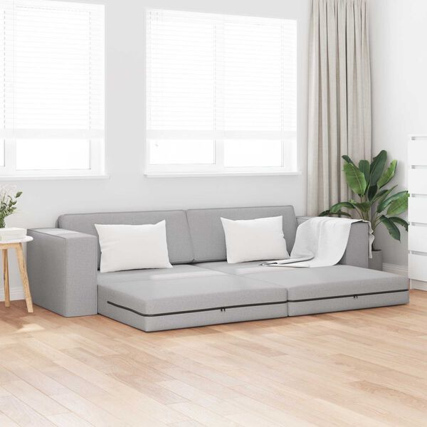 vidaXL Divano letto Grigio Nuvola 245 x 78 x 77 cm Tessuto