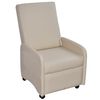 vidaXL Poltrona Reclinabile Crema in Similpelle