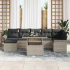 vidaXL Set Divano da Giardino 8 pcs Grigio chiaro Poly Rattan