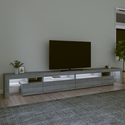 vidaXL Mobile Porta TV con Luci LED Grigio Sonoma 290x36,5x40 cm