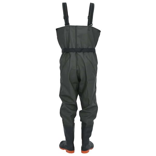 vidaXL Wader con Stivali e Cintura Verde Scuro Taglia 43