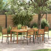 vidaXL Set da Pranzo per Giardino 7 pcs Nero Legno di Acacia Massello