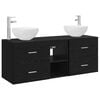 vidaXL Set di Armadi da Bagno 3 pz Rovere Nero 49,5 x 35 x 63 cm