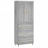 vidaXL Credenza Grigio Sonoma 69,5x34x180 cm in Legno Multistrato
