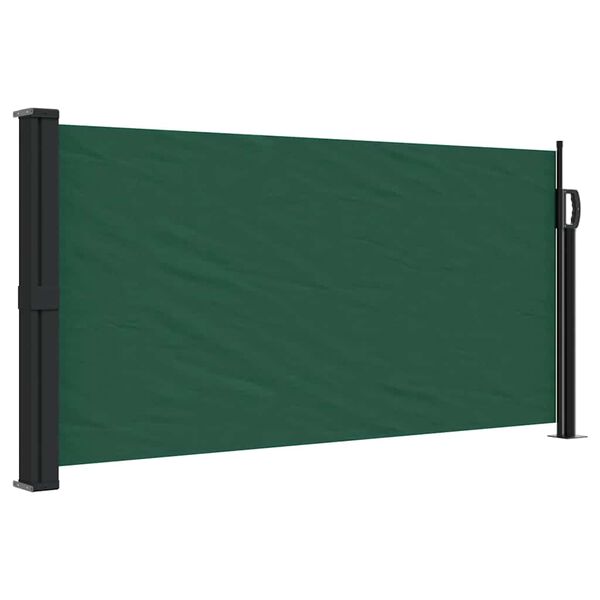 vidaXL Tenda da Sole Laterale Retrattile Verde Scuro 100x300 cm