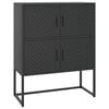 vidaXL Credenza Alta Nera 80x35x100 cm in Acciaio