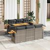 vidaXL Set Divani da Giardino 7pz con Cuscini Grigio Polyrattan Acacia