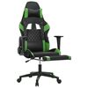 vidaXL Sedia da Gaming Massaggio Poggiapiedi Nero e Verde Similpelle