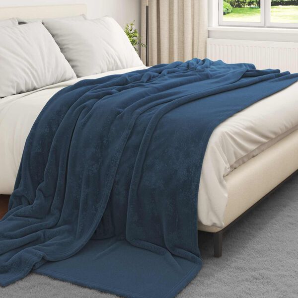 vidaXL Coperte da Pile 6 pcs Blu navy 240 x 270 cm Panno
