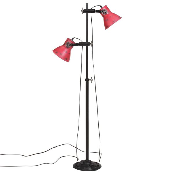 vidaXL Lampada da Terra 25 W Rosso Anticato 25x25x90/140 cm E27