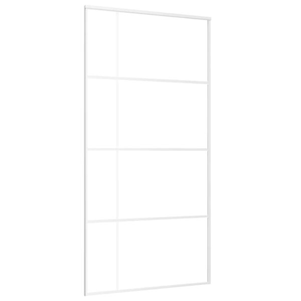 vidaXL Porta Scorrevole in Vetro ESG e Alluminio 102,5x205 cm Bianca