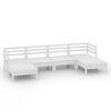 vidaXL Set Salotto da Giardino 6 pz in Legno Massello di Pino Bianco
