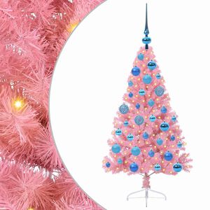vidaXL Albero di Natale artificiale con luci integrate Rosa 120 cm PVC