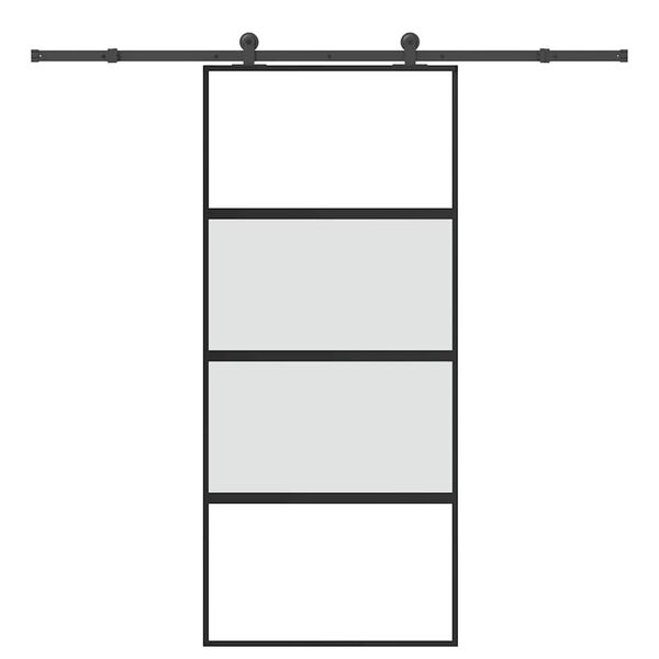 vidaXL Porta Scorrevole Ferramenta 90x205 cm Vetro Temperato Alluminio