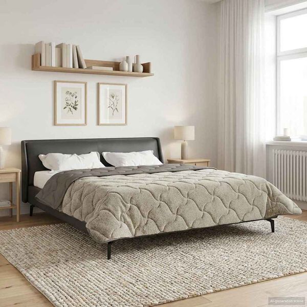 vidaXL Piumone Completo Annuale Trapuntato Grigio chiaro 220 x 260 cm