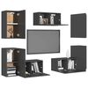 vidaXL Set Mobili Porta TV 7 pz Grigio in Legno Multistrato