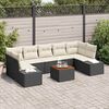 vidaXL Set Divano da Giardino con cuscino 8 pcs Nero polyrattan