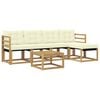 vidaXL Set di divani da esterno 6 pz Bianco e Crema
