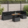 vidaXL Set Divano da Giardino con archiviazione 7 pcs Nero Poly Rattan