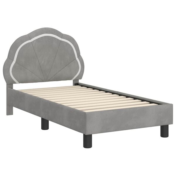 vidaXL Struttura letto per bambini con testata Grigio chiaro
