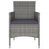 vidaXL Set Bistrot Giardino 5 pz Polyrattan e Massello Acacia Grigio