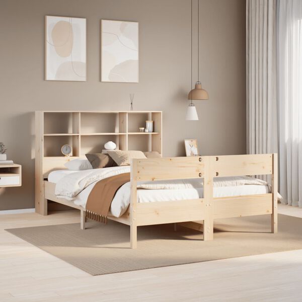 vidaXL Letto Libreria senza Materasso 160x200 cm in Legno di Pino