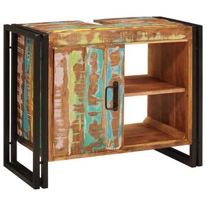 vidaXL Armadio sottolavello Multicolore Legno Recuperato Massello