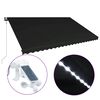 vidaXL Tenda da Sole Retrattile Sensore Vento LED 500x300cm Antracite