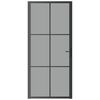 vidaXL Porta Interna 93x201,5 cm Nera in Vetro ESG e Alluminio