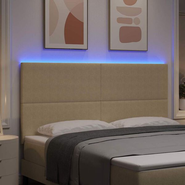 vidaXL Testiera LED con testiera Grigio Verde 180 cm Poliestere