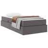 vidaXL Letto con contenitore e materasso 2 pcs Grigio Pelle