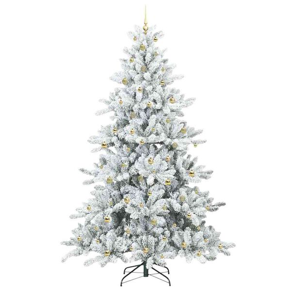 vidaXL Albero di Natale Artificiale con Rami Pieghevoli Bianco 240 cm