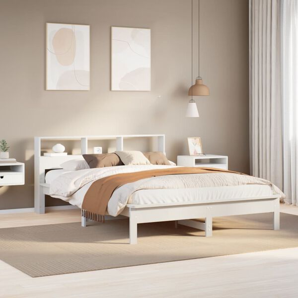 vidaXL Letto senza Materasso Bianco 140x200 cm Legno Massello di Pino
