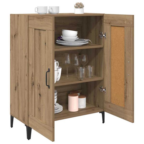 vidaXL Credenza Rovere artigianale 69,5 x 34 x 90 cm Legno multistrato