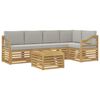vidaXL Set di divani da esterno 6 pcs Bianco e Grigio Chiaro