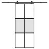vidaXL Porta Scorrevole Ferramenta 90x205 cm Vetro Temperato Alluminio