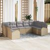 vidaXL Set di divani con cuscino 9 pcs Beige Rattan in Polipropilene