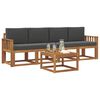 vidaXL Set di divani da esterno con cuscino 5 pcs Naturale e Antracite