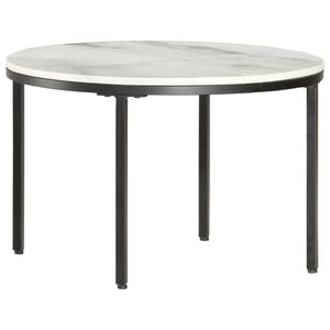 vidaXL Tavolino da Salotto Bianco e Nero &Oslash;65 cm in Vero Marmo Solido