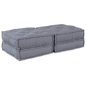 vidaXL Unit&agrave; di Divano Modulare 2 pz Tessuto Grigio 140 x 70 x 36 cm