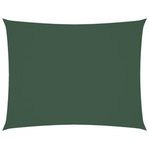 vidaXL Parasole a Vela Oxford Rettangolare 3,5x4,5 m Verde Scuro