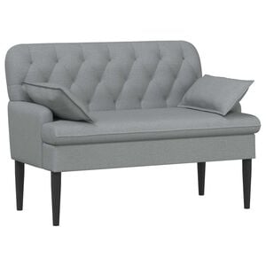 vidaXL Loveseat con bottoni imbottiti Grigio Chiaro 111 x 68 x 80 cm