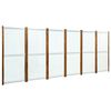 vidaXL Paravento a 6 Pannelli Bianco Crema 420x170 cm
