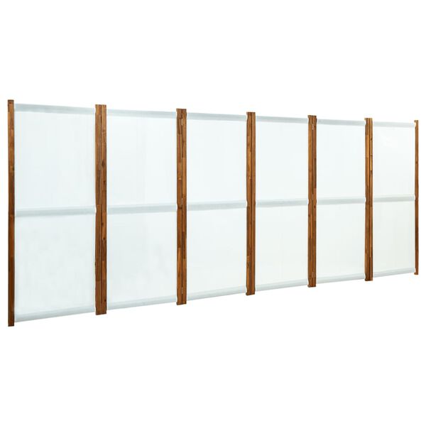 vidaXL Paravento a 6 Pannelli Bianco Crema 420x170 cm