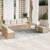 vidaXL Set Divano da Giardino 8 pz con Cuscini Beige in Polyrattan