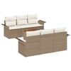 vidaXL Set Divano da Giardino con cuscino 7 pcs Beige polyrattan