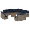 vidaXL Set Divani da Giardino 14 pz con Cuscini Grigio in Polyrattan