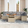 vidaXL Set Divano da Giardino 7 pcs Beige Poly Rattan
