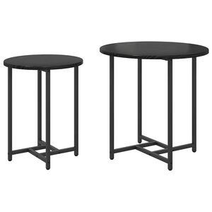 vidaXL Set tavolini 2 pz Rovere Nero 50 x 50 x 50 cm